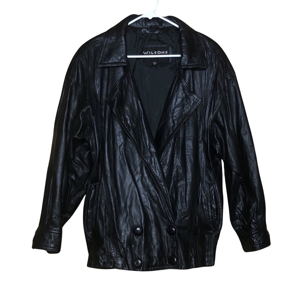 Y2K Vintage Wilson Leather Coat puff 80-90s style